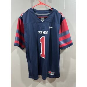 Men's Large Nike #1 Navy Pennsylvania Quakers Endzone Football Jersey